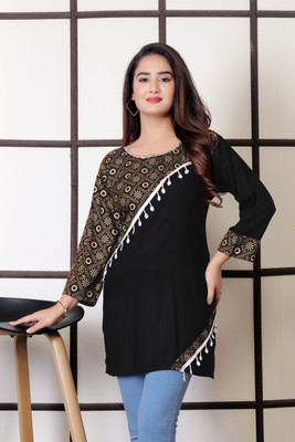 Bharat Origin Women Printed A-line Kurta(Multicolor)