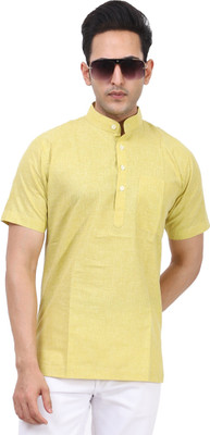 Kavita Fasion Men Solid Straight Kurta(Yellow)