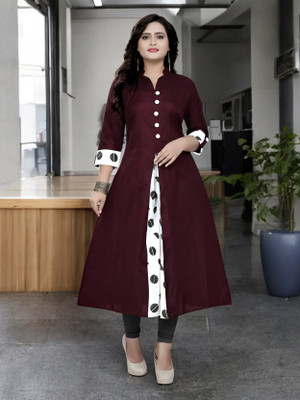 Suhani Fashion Women Self Design A-line Kurta(Maroon)
