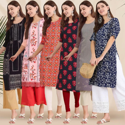 1 Stop Fashion Women Printed A-line Kurta(Multicolor)