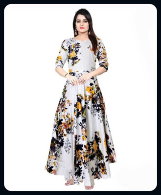 RACHNA FASHION Women Printed Flared Kurta(Multicolor)
