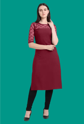 Maheshvi Women Embellished Straight Kurta(Blue)