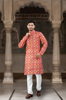 DHASU TRENDZ Men Printed Straight Kurta(Multicolor)