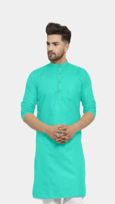 VINAARI Men Solid A-line Kurta(Green)