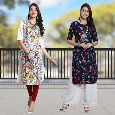 Moda Rapido Women Printed A-line Kurta(Multicolor)