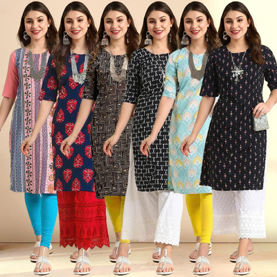 EthnicBasket Women Printed A-line Kurta(Multicolor)