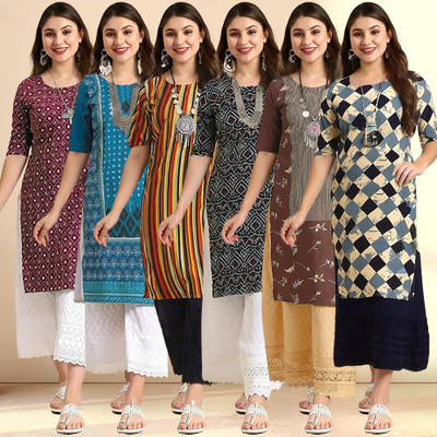 1 Stop Fashion Women Printed A-line Kurta(Multicolor)