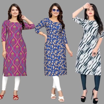 Parimal Enterprise Women Printed A-line Kurta(Multicolor)