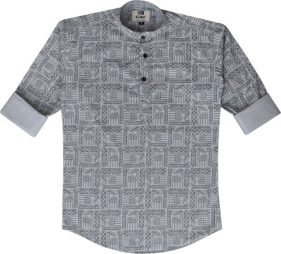 Cay Boys Printed Straight Kurta(Grey)