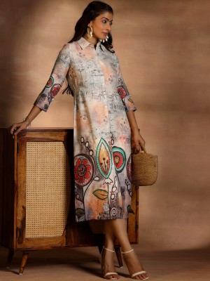 LIBAS Women Printed A-line Kurta(Multicolor)