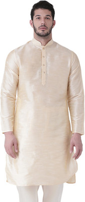 SG LEMAN Men Self Design Straight Kurta(Beige)