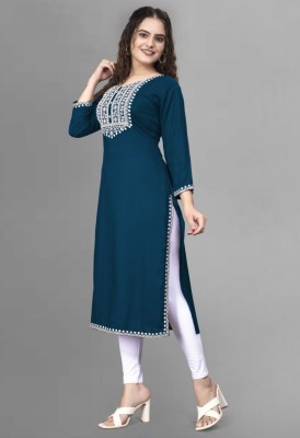 NiloBerry Women Embroidered A-line Kurta(Multicolor)