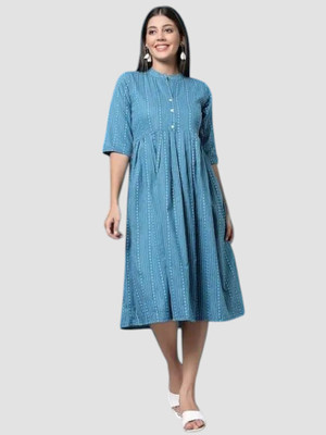THEICON Women Bodycon Blue Midi/Calf Length Dress