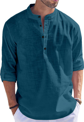 Kavyangle Creation Men Self Design Straight Kurta(Dark Green)