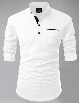 Nnc Men Solid Straight Kurta(White)