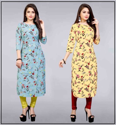 Shree Sarvottam Fashion Women Printed Flared Kurta(Multicolor)