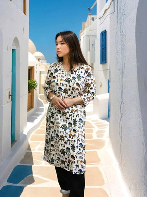 styale store Women Printed Straight Kurta(Multicolor)