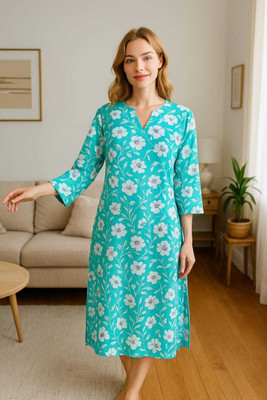 HouseOfCommon Women Printed A-line Kurta(Blue)