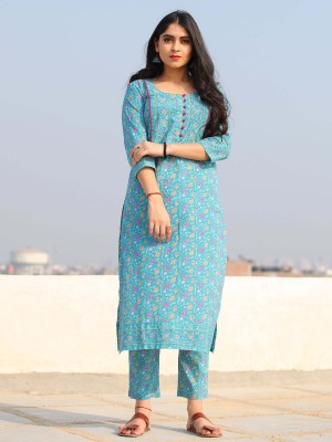 YARITZA FASHION Women Printed Straight Kurta(Blue)