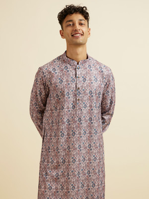 MANYAVAR Men Printed Straight Kurta(Multicolor)