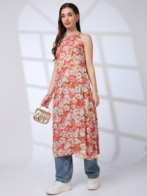 Globus Women Floral Print A-line Kurta(Multicolor)