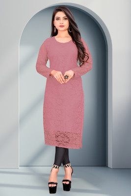 Lakshya Fashion Mart Women Self Design Straight Kurta(Multicolor)