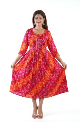 Kiya Fashion Anarkali Gown(Orange)