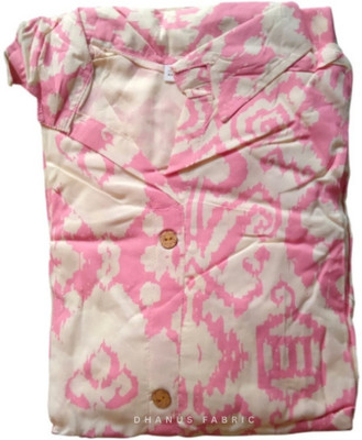 Dhanusfabrics Girls Applique A-line Kurta(Pink)