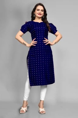 PAVAISHNA FASHION Women Self Design A-line Kurta(Blue)