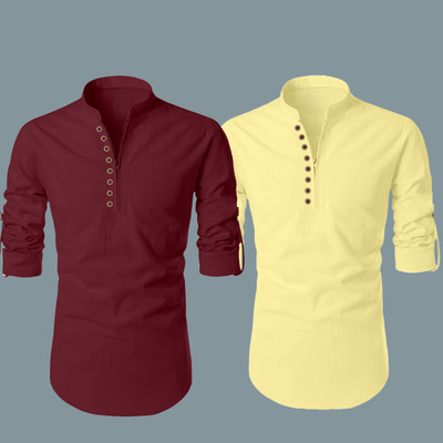 SOPANI Men Solid Straight Kurta(Multicolor)