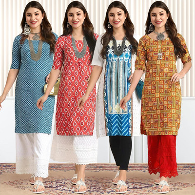 EthnicBasket Women Printed A-line Kurta(Multicolor)