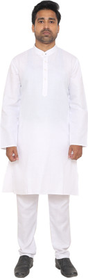 SRF GARMENTS Men Solid Straight Kurta(White)