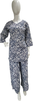 SHREE KRISHNA CREATION Women Printed A-line Kurta(Blue)