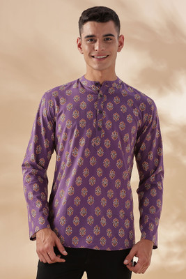 ANOUK Men Printed Straight Kurta(Maroon)