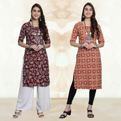 Moda Rapido Women Printed A-line Kurta(Multicolor)