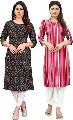 MARIDI FASHION Women Printed Straight Kurta(Multicolor)