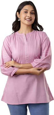 RAISHREE Women Solid Flared Kurta(Purple)