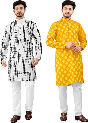 DHASU TRENDZ Men Printed Straight Kurta(Multicolor)