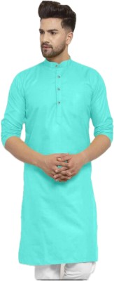 The Fashion Outlets Men Solid A-line Kurta(Blue)