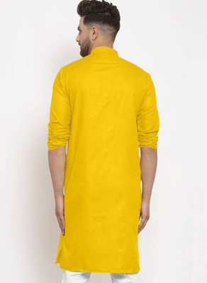 Rashmi Genz Men Solid Straight Kurta(Yellow)