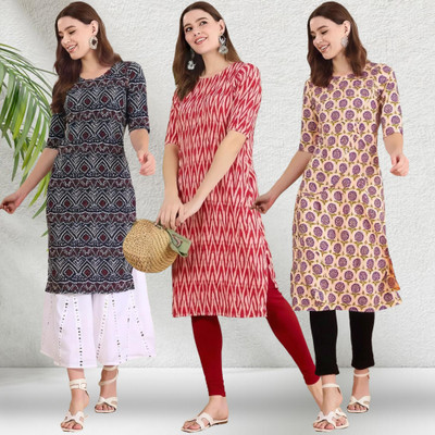 EthnicBasket Women Printed A-line Kurta(Multicolor)