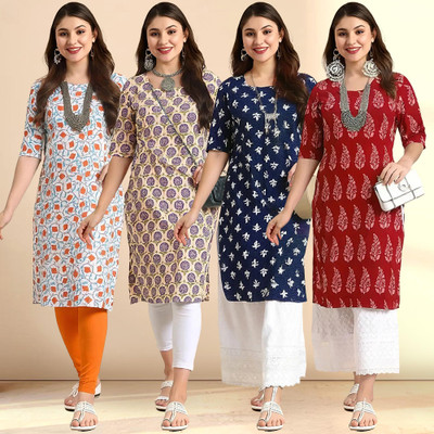 1 Stop Fashion Women Printed A-line Kurta(Multicolor)
