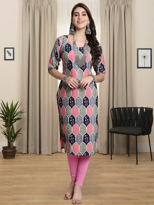 1 Stop Fashion Women Printed A-line Kurta(Multicolor)