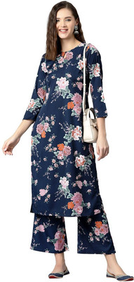 IVES Women Floral Print Ethnic Dress Kurta(Multicolor)