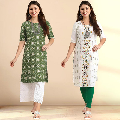 1 Stop Fashion Women Printed A-line Kurta(Multicolor)