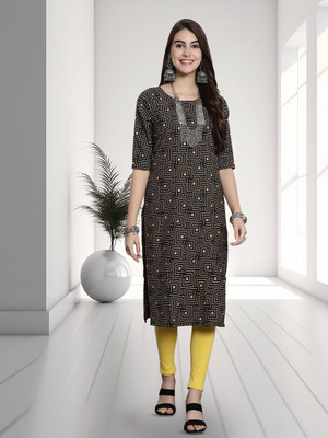 Anouk Rustic Women Printed Straight Kurta(Multicolor)