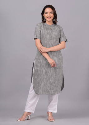 Suman Fashion Women Printed A-line Kurta(Grey)