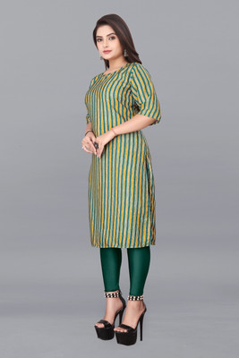PAFASHION Women Printed A-line Kurta(Green)