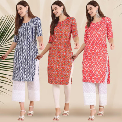 1 Stop Fashion Women Printed A-line Kurta(Multicolor)