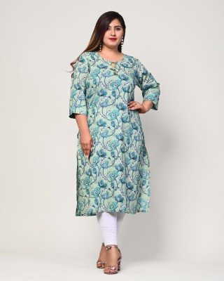 Swasti Women Printed Straight Kurta(Green)